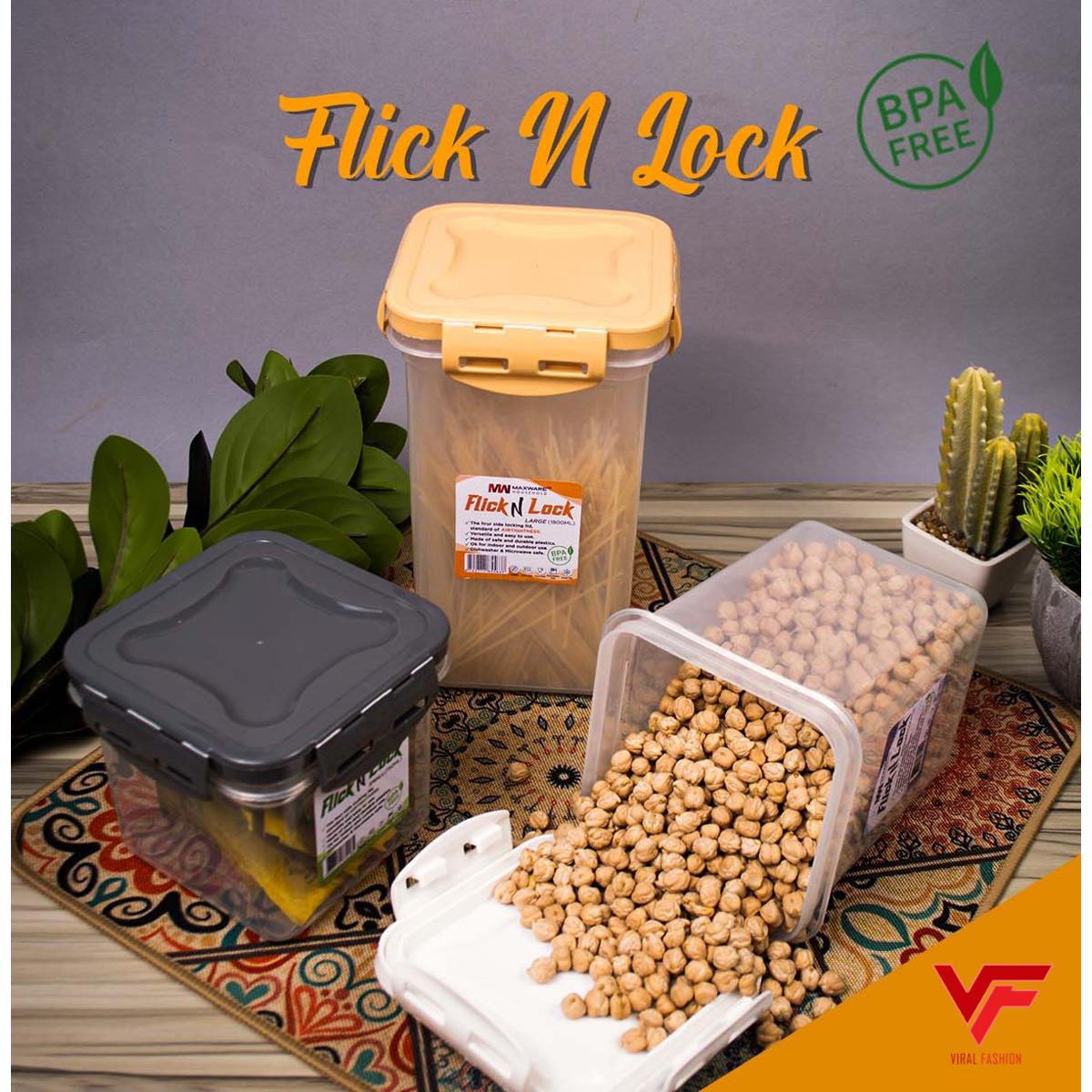3-Piece Airtight Food Storage Jar Set (750ML, 1200ML, 1800ML)
