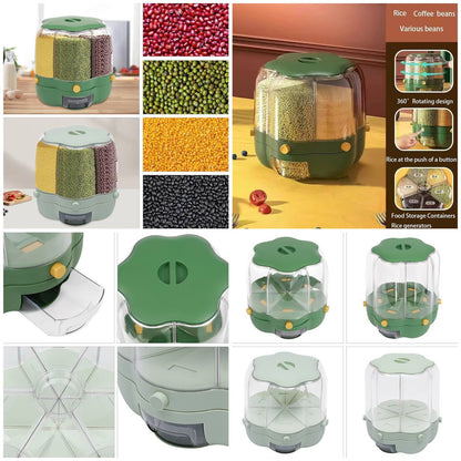360° Rotating Rice Dispenser for Kitchen Organization