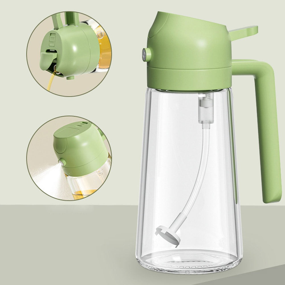 2-in-1 Oil Spray Bottle 380ml – Adjustable Mist & Dispenser
