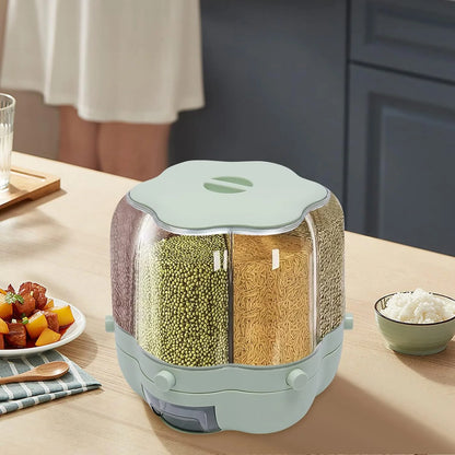 360° Rotating Rice Dispenser for Kitchen Organization