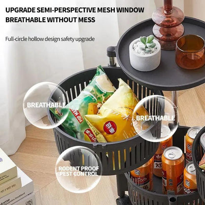 5-Tier 360° Rotating Fruit Basket – Black