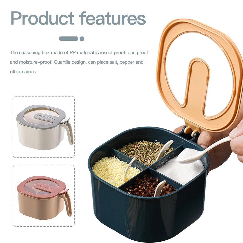 4-in-1 Kitchen Seasoning Box with 4 Compartments