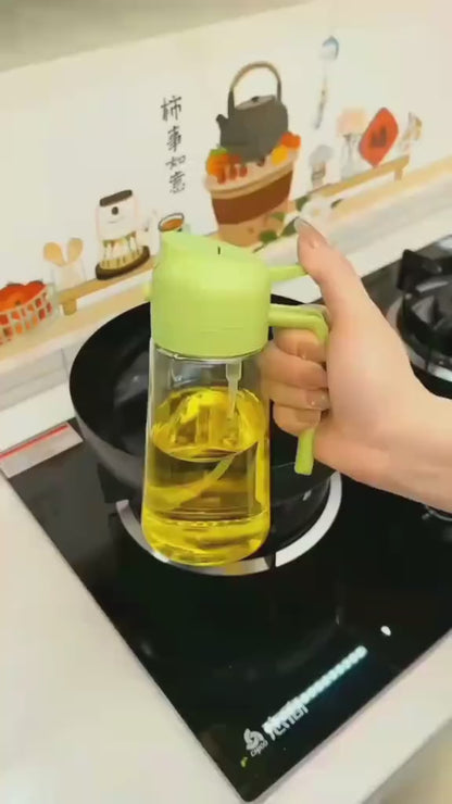 2-in-1 Oil Spray Bottle 380ml – Adjustable Mist & Dispenser